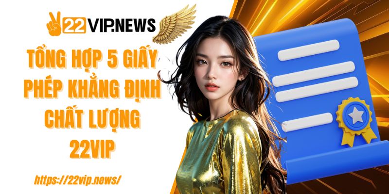 Tổng hợp 5 giấy phép khẳng định chất lượng 22VIP